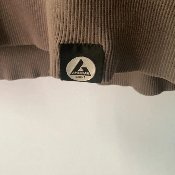 Mens American giant size large gray distressed basic hoodie made in USA 56913 - Picture 3 of 9